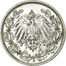 Coin, GERMANY - EMPIRE, 1/2 Mark, 1905, Stuttgart, EF(40-45), Silver, KM:17
