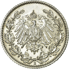 Coin, GERMANY - EMPIRE, 1/2 Mark, 1915, Muldenhütten, EF(40-45), Silver, KM:17