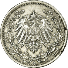Coin, GERMANY - EMPIRE, 1/2 Mark, 1916, Berlin, EF(40-45), Silver, KM:17