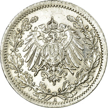 Coin, GERMANY - EMPIRE, 1/2 Mark, 1916, Berlin, EF(40-45), Silver, KM:17