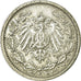 Coin, GERMANY - EMPIRE, 1/2 Mark, 1916, Stuttgart, EF(40-45), Silver, KM:17