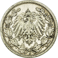 Moneta, GERMANIA - IMPERO, 1/2 Mark, 1908, Berlin, MB+, Argento, KM:17