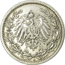 Moneta, GERMANIA - IMPERO, 1/2 Mark, 1908, Berlin, BB, Argento, KM:17