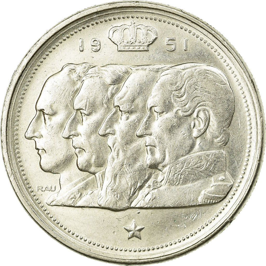 Coin, Belgium, 100 Francs, 100 Frank, 1951, AU(55-58), Silver, KM:139.1