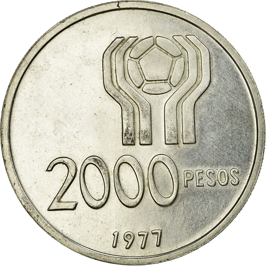 Moneta, Argentina, 2000 Pesos, 1977, BB, Argento, KM:79
