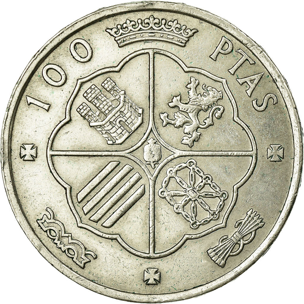 Moneda, España, Caudillo and regent, 100 Pesetas, 1966, MBC, Plata, KM:797