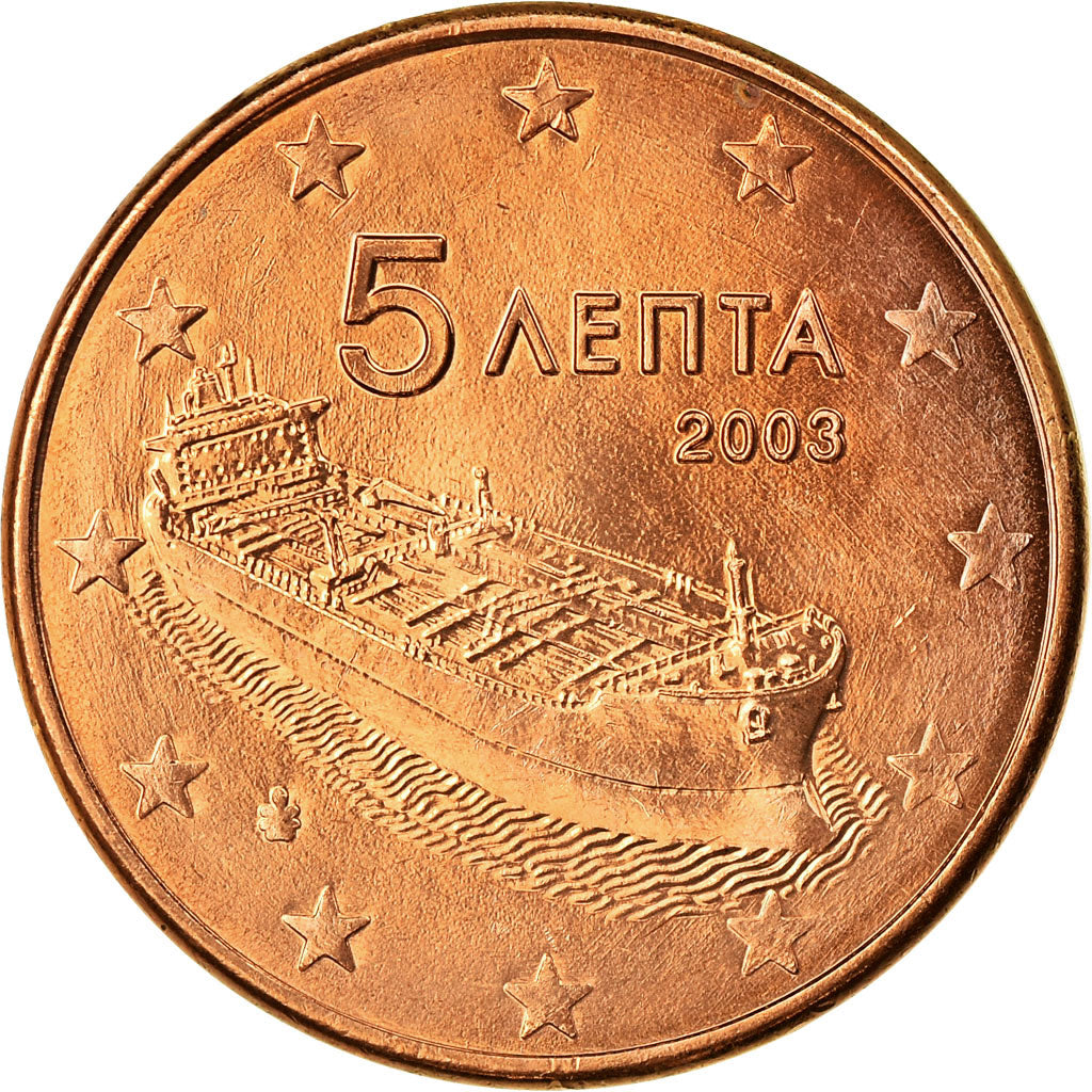 Grecia, 5 Euro Cent, 2003, SPL, Acciaio placcato rame, KM:183