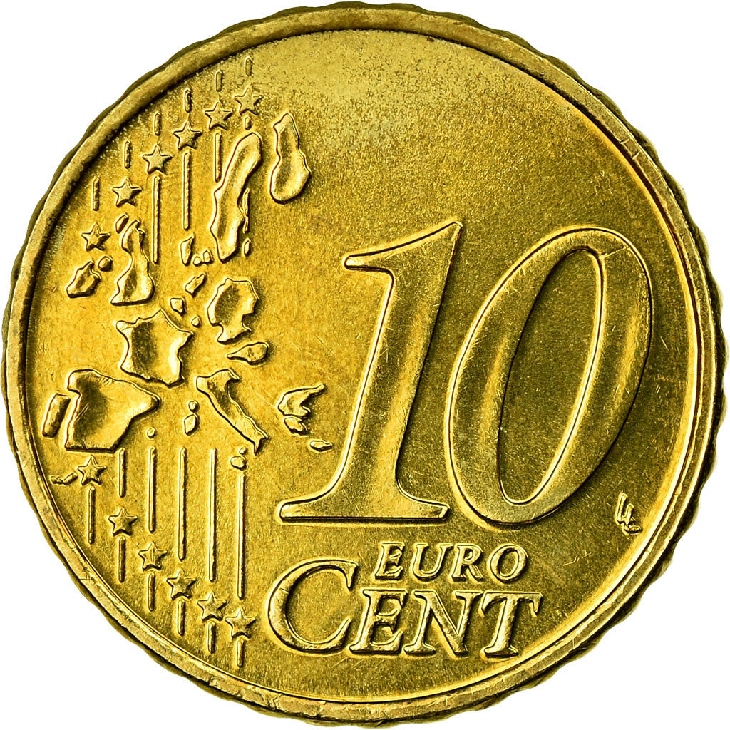 Griechenland, 10 Euro Cent, 2004, UNZ, Messing, KM:184