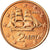 Grécia, 2 Euro Cent, 2005, MS(63), Aço Cromado a Cobre, KM:182