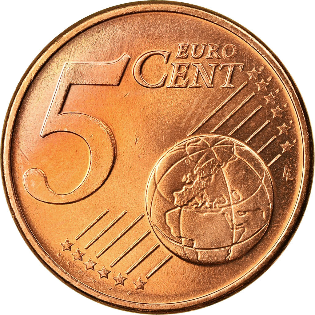 Grecia, 5 Euro Cent, 2005, SPL, Acciaio placcato rame, KM:183