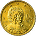 Grecia, 10 Euro Cent, 2006, SC, Latón, KM:184