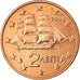 Griechenland, 2 Euro Cent, 2008, UNZ, Copper Plated Steel, KM:182