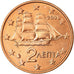 Greece, 2 Euro Cent, 2008, MS(63), Copper Plated Steel, KM:182