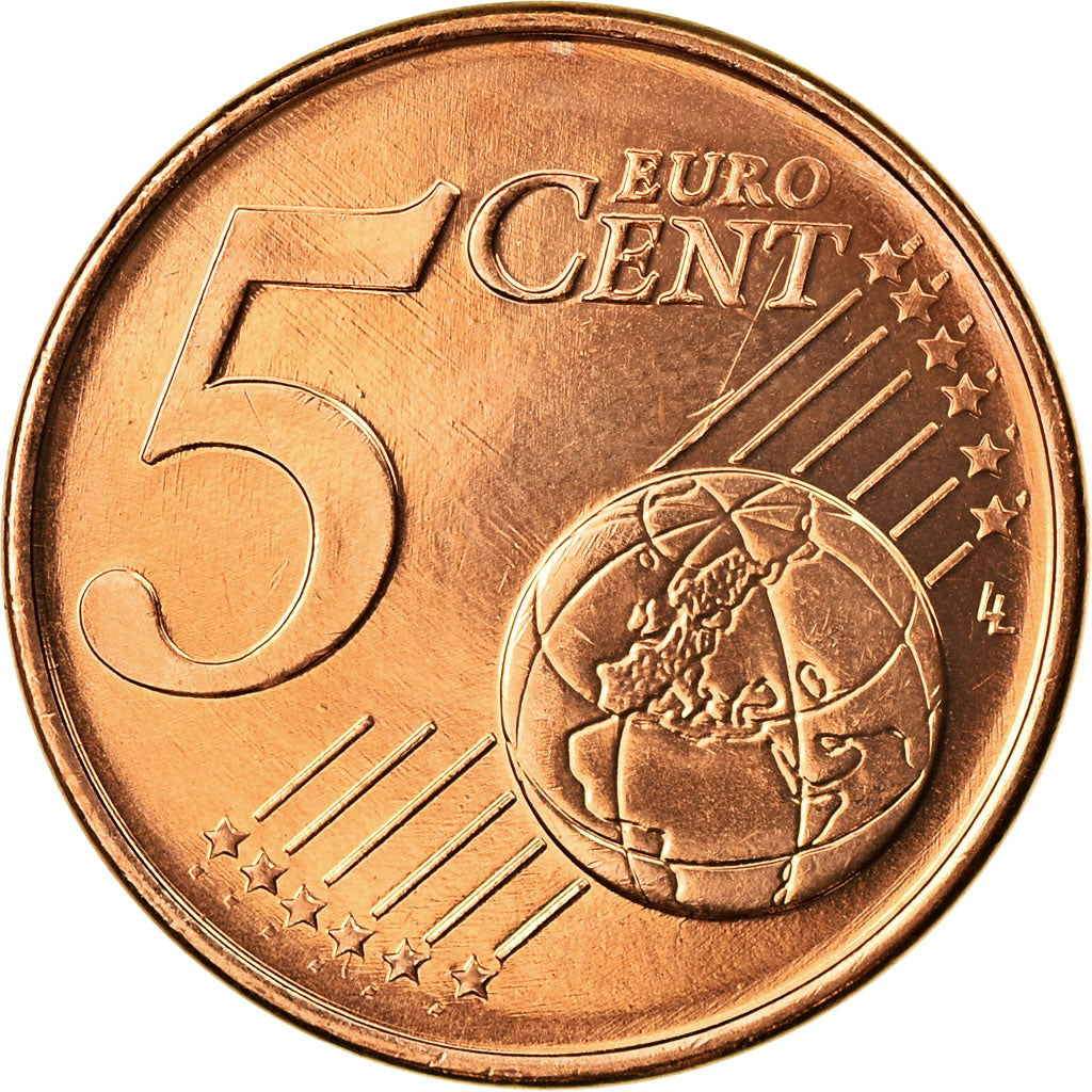 Grecia, 5 Euro Cent, 2010, SC, Cobre chapado en acero, KM:183