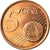 Grécia, 5 Euro Cent, 2010, MS(63), Aço Cromado a Cobre, KM:183