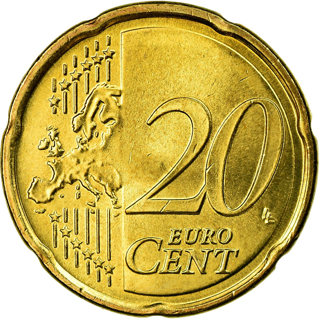 Grecia, 20 Euro Cent, 2010, SC, Latón, KM:212