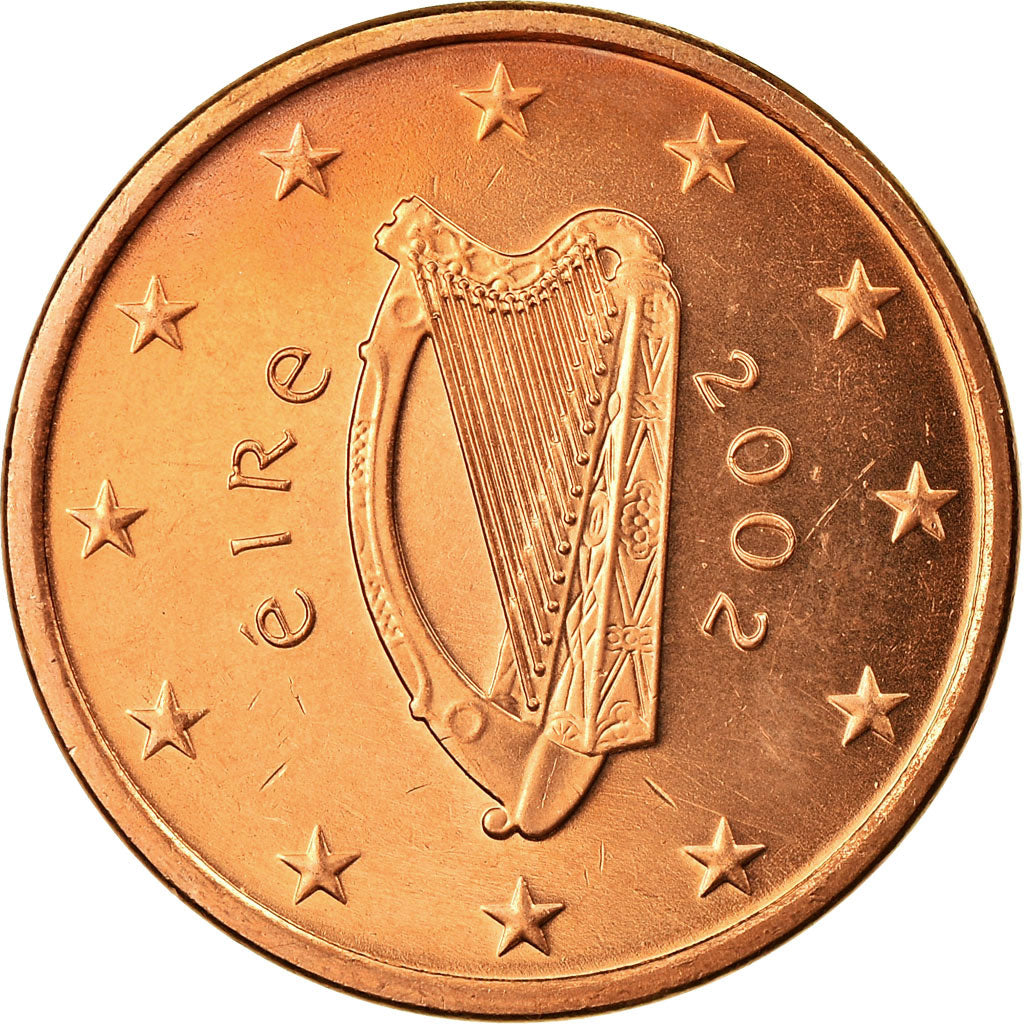 IRELAND REPUBLIC, 5 Euro Cent, 2002, UNZ, Copper Plated Steel, KM:34