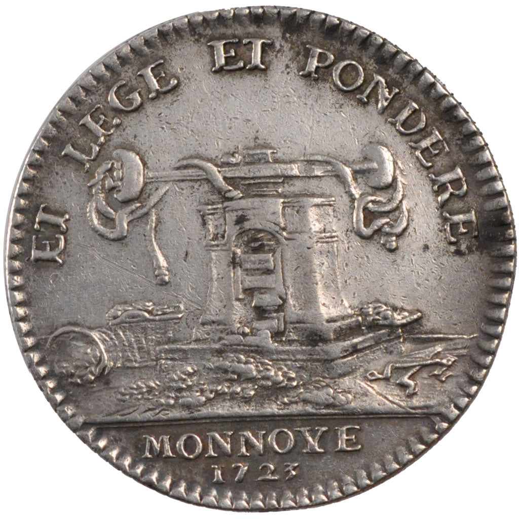 France, Royal, Token, 1723, AU(50-53), Silver, Feuardent #2211, 8.53