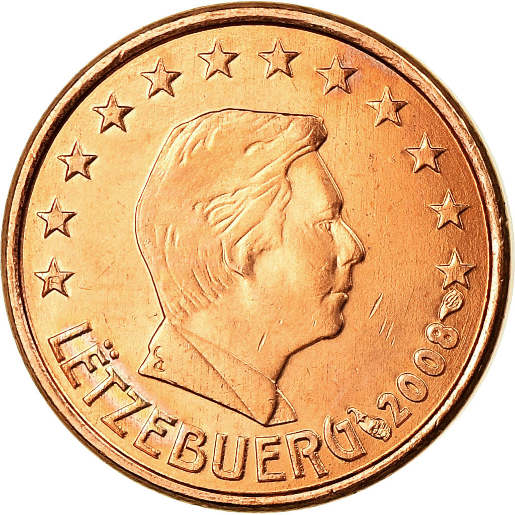 Luxembourg, Euro Cent, 2008, MS(63), Copper Plated Steel, KM:75