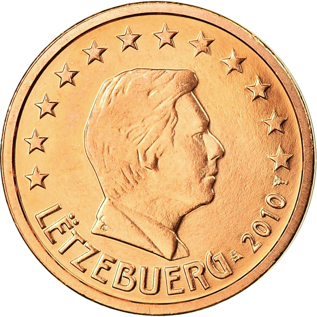 Luxemburgo, 2 Euro Cent, 2010, SC, Cobre chapado en acero, KM:76