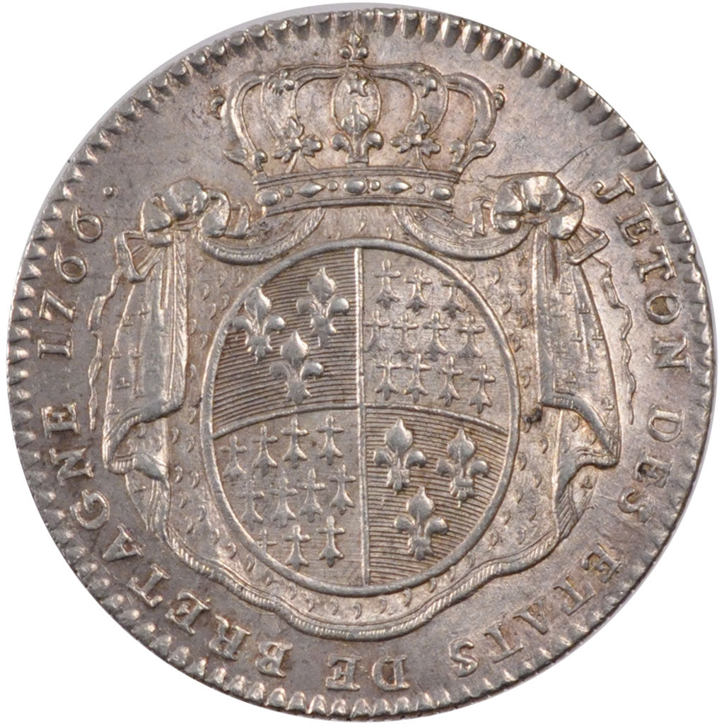 France, Royal, Token, 1766, AU(55-58), Silver, Feuardent #8774, 6.63