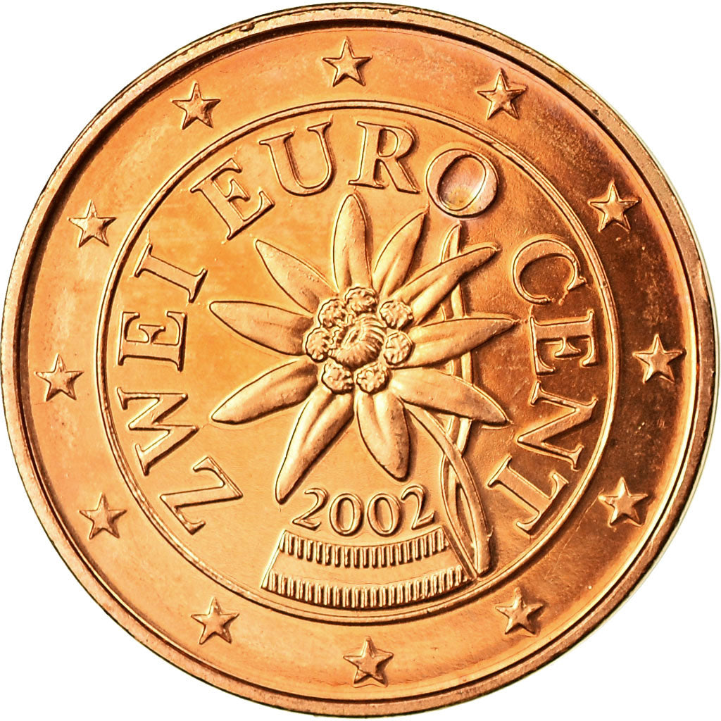 Austria, 2 Euro Cent, 2002, SPL, Acciaio placcato rame, KM:3083