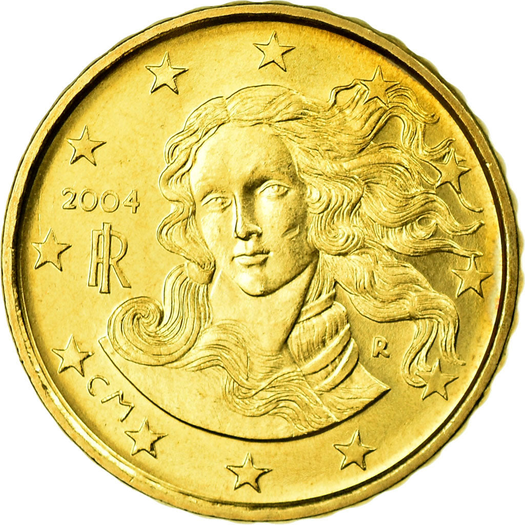 Italy, 10 Euro Cent, 2004, MS(63), Brass, KM:213
