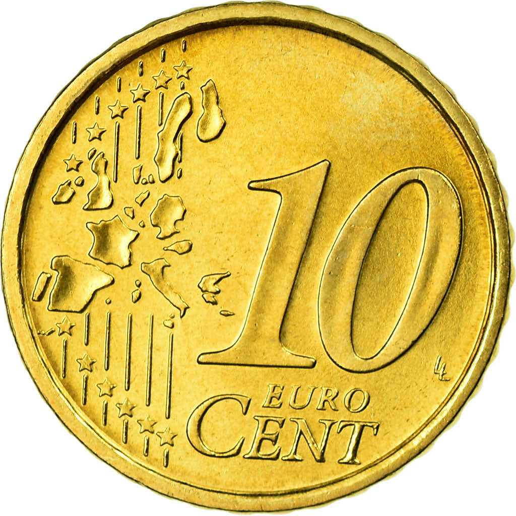 Italy, 10 Euro Cent, 2004, MS(63), Brass, KM:213