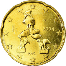 Italien, 20 Euro Cent, 2004, UNZ, Messing, KM:214