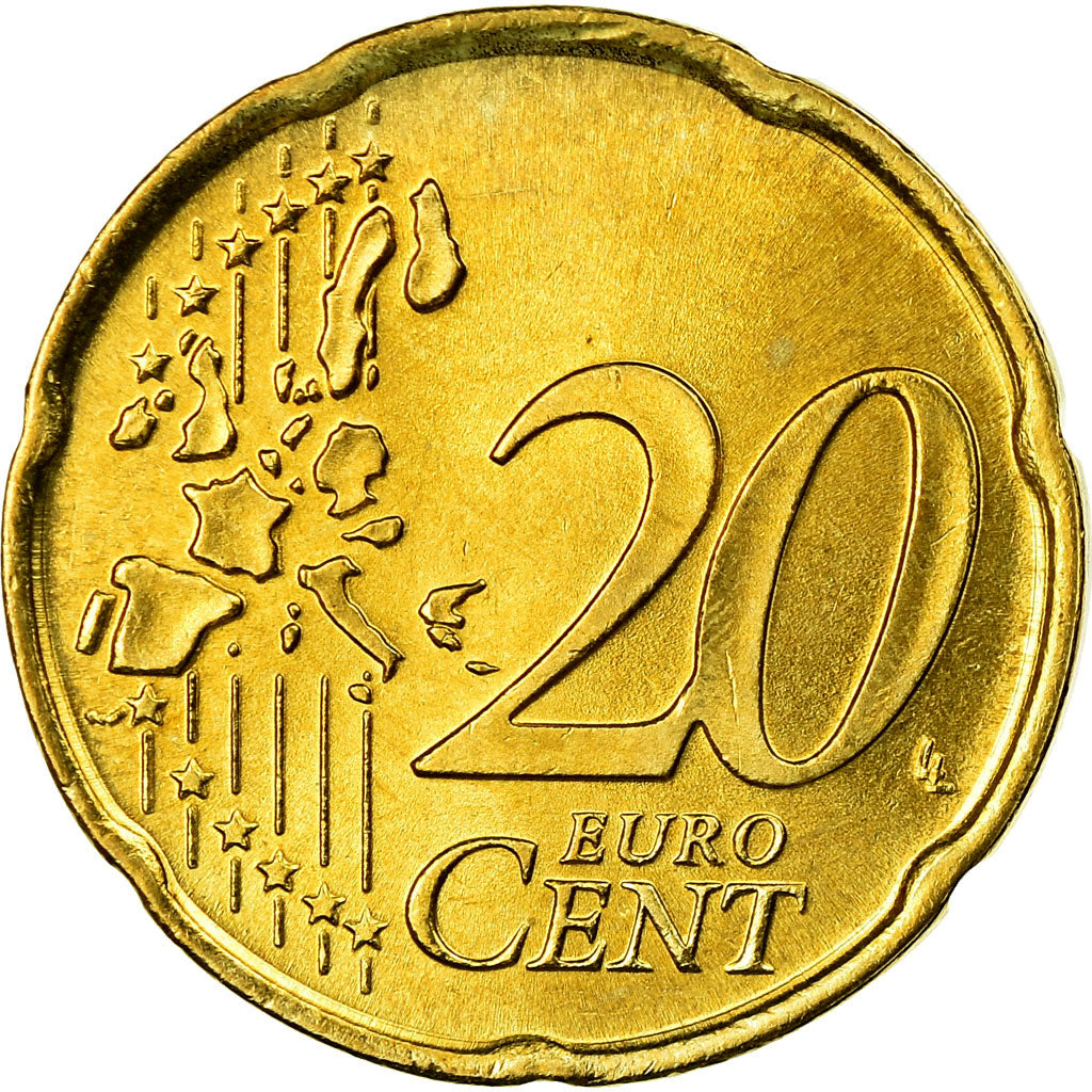 Włochy, 20 Euro Cent, 2005, Rome, MS(63), Mosiądz, KM:214