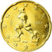 Włochy, 20 Euro Cent, 2007, Rome, MS(63), Mosiądz, KM:214