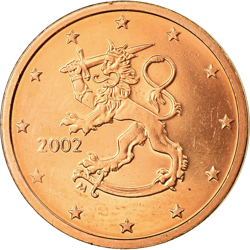 Finland, 2 Euro Cent, 2002, MS(63), Copper Plated Steel, KM:99