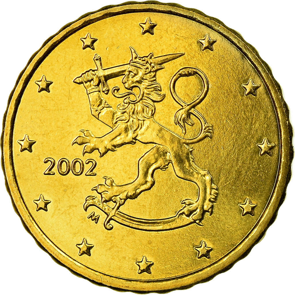 Finlandia, 10 Euro Cent, 2002, SC, Latón, KM:101