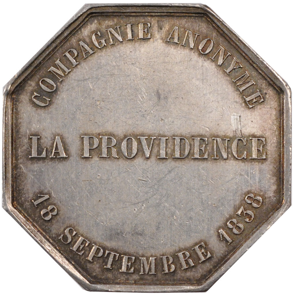 France, Insurance, Token, 1838, AU(55-58), Silver, Gailhouste #579, 19.67