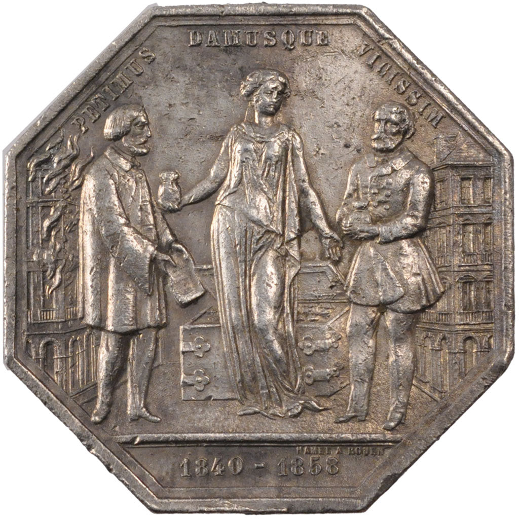 France, Insurance, Token, 1858, EF(40-45), Silver, Gailhouste #170, 25.06