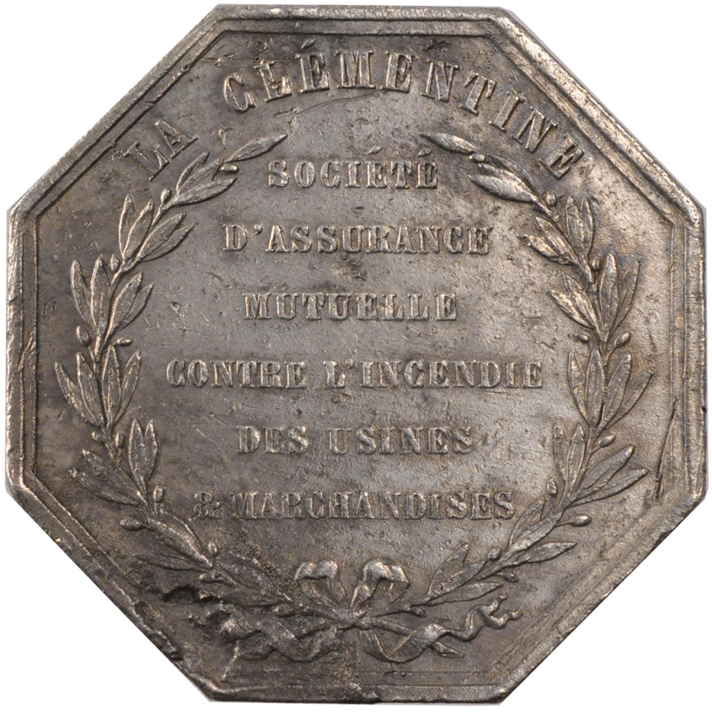 France, Insurance, Token, 1858, EF(40-45), Silver, Gailhouste #170, 25.06