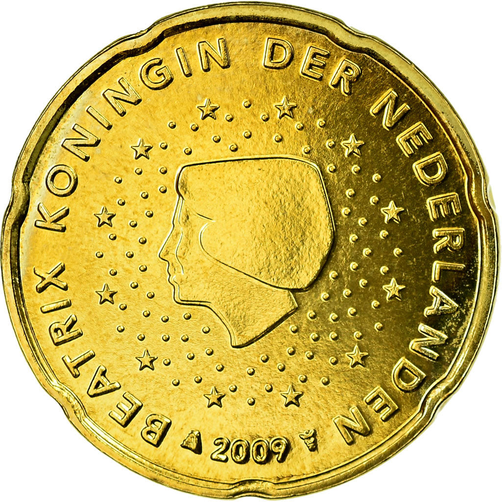 Netherlands, 20 Euro Cent, 2009, MS(63), Brass, KM:269