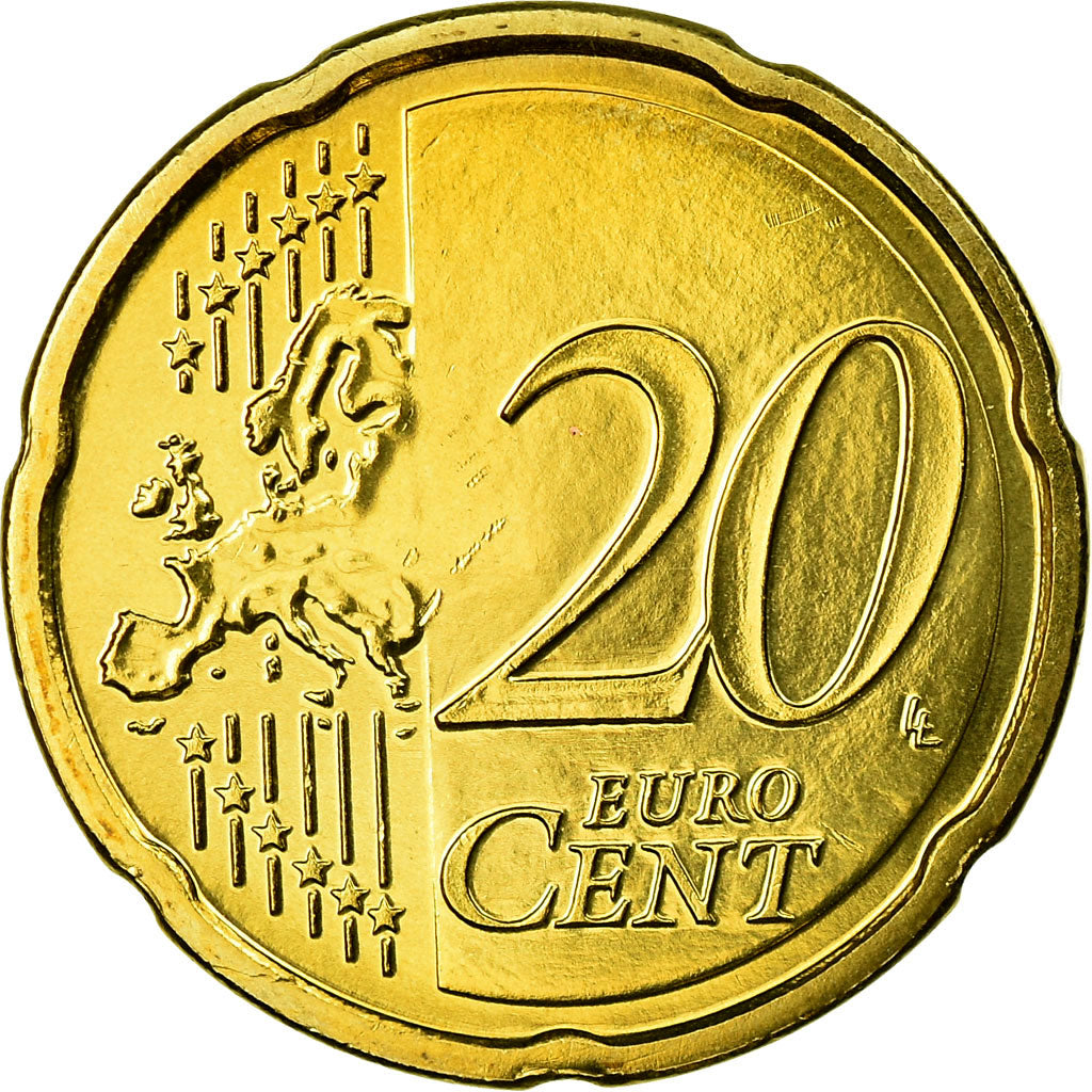 Netherlands, 20 Euro Cent, 2010, MS(63), Brass, KM:269