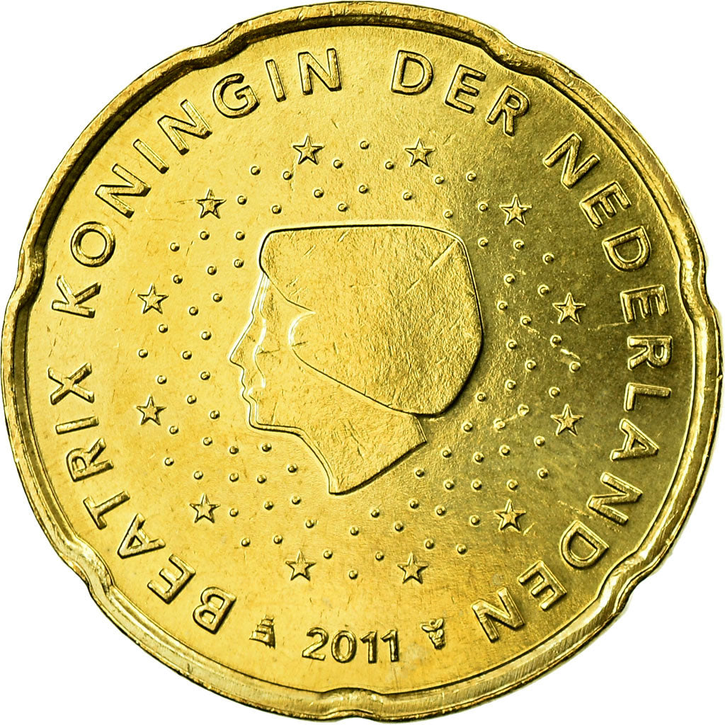 Netherlands, 20 Euro Cent, 2011, MS(63), Brass, KM:269