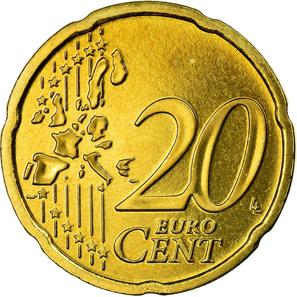REPUBBLICA D’IRLANDA, 20 Euro Cent, 2005, SPL, Ottone, KM:36
