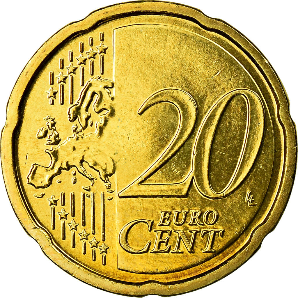 IRELAND REPUBLIC, 20 Euro Cent, 2010, AU(55-58), Brass, KM:48