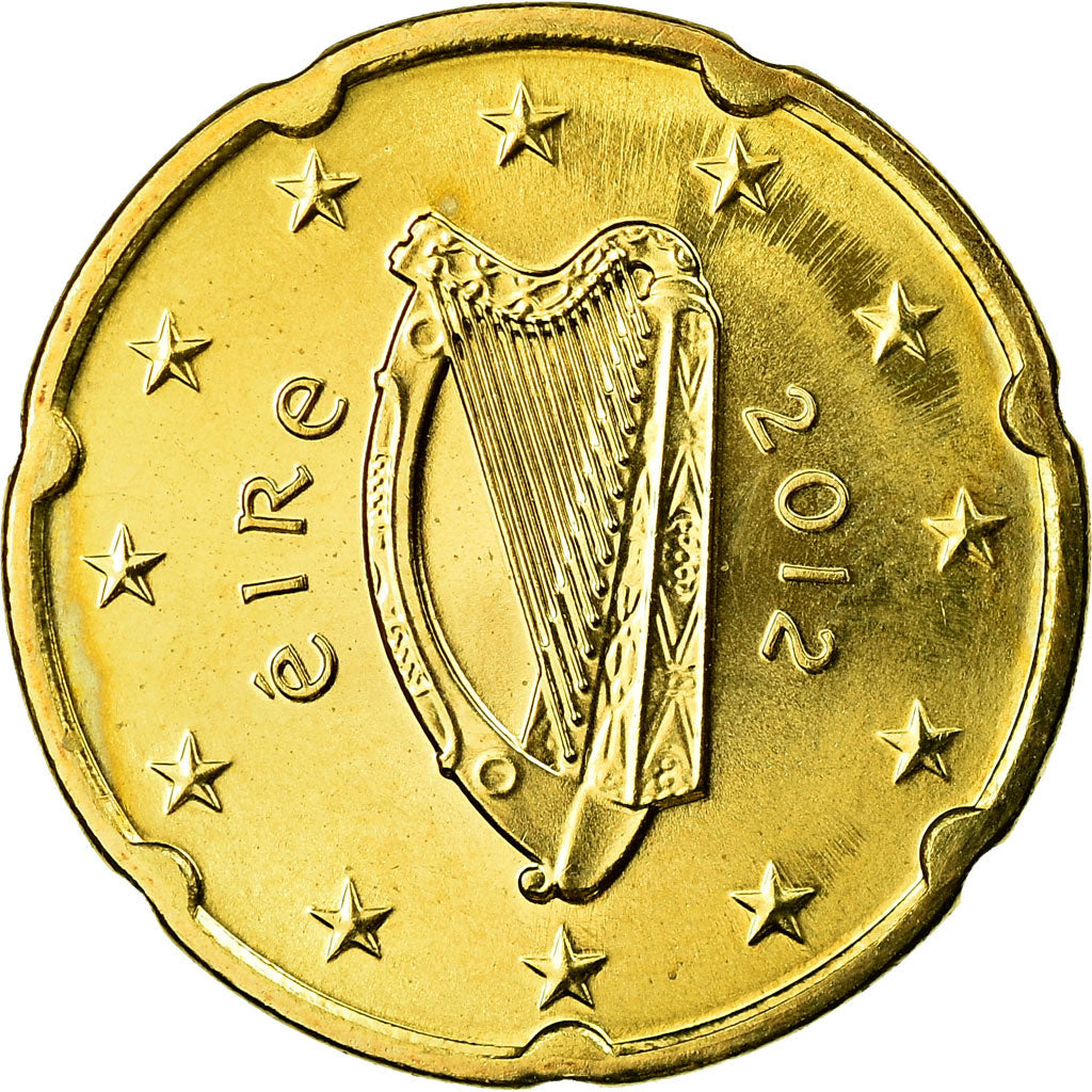IRELAND REPUBLIC, 20 Euro Cent, 2012, UNZ, Messing, KM:48