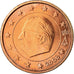 Belgium, 2 Euro Cent, 2000, AU(55-58), Copper Plated Steel, KM:225