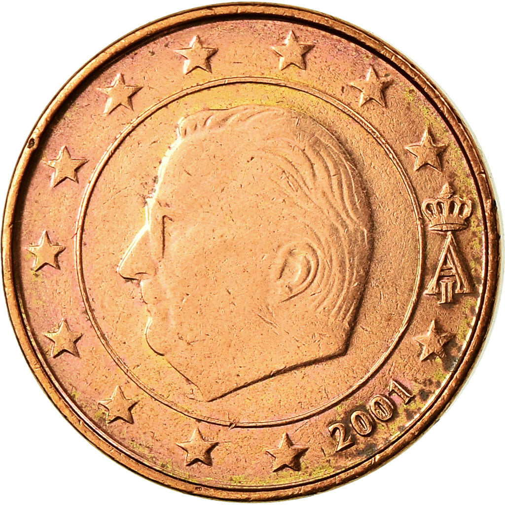 Belgium, Euro Cent, 2001, AU(55-58), Copper Plated Steel, KM:224