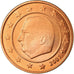 Belgium, 2 Euro Cent, 2001, MS(63), Copper Plated Steel, KM:225