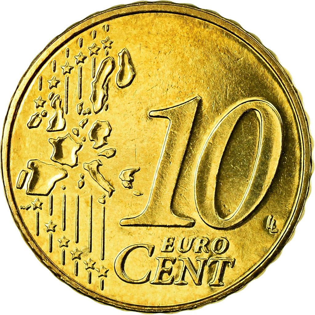 Belgium, 10 Euro Cent, 2002, MS(63), Brass, KM:227