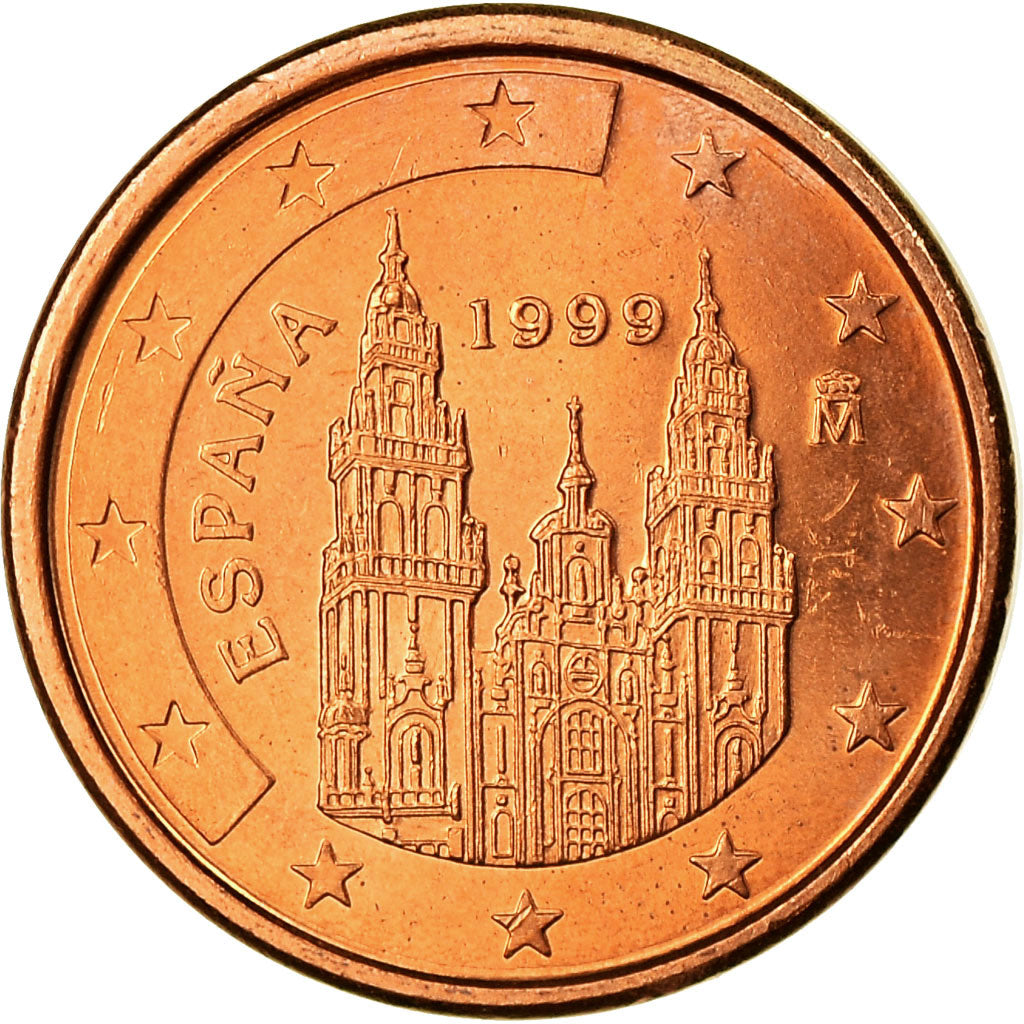 Spagna, Euro Cent, 1999, SPL, Acciaio placcato rame, KM:1040