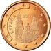 Spagna, 5 Euro Cent, 2001, SPL, Acciaio placcato rame, KM:1042