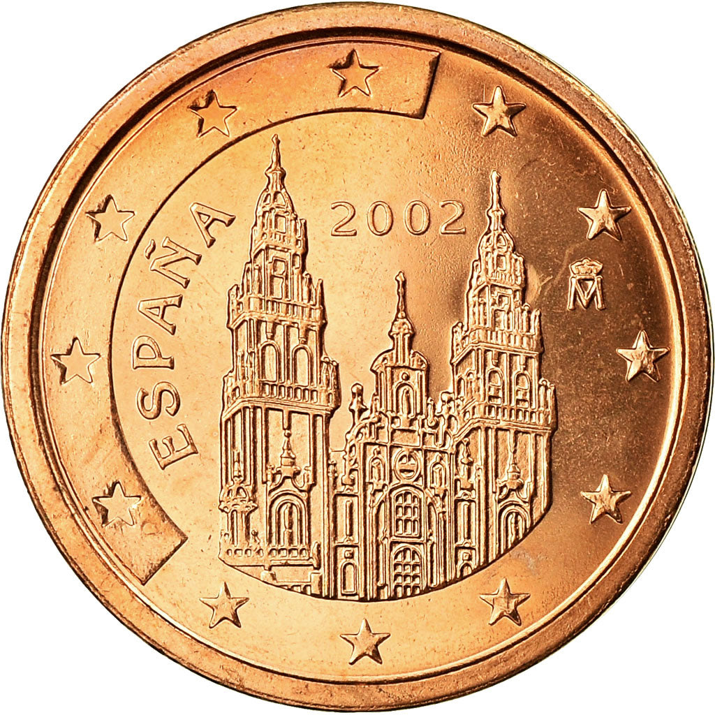Spain, 2 Euro Cent, 2002, MS(63), Copper Plated Steel, KM:1041