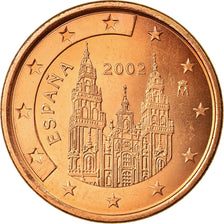 Spanje, 5 Euro Cent, 2002, UNC-, Copper Plated Steel, KM:1042